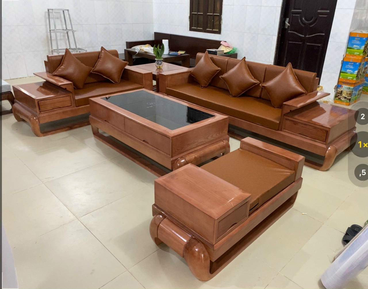 Sofa đùi gà Gỗ sồi 3m2x2m2