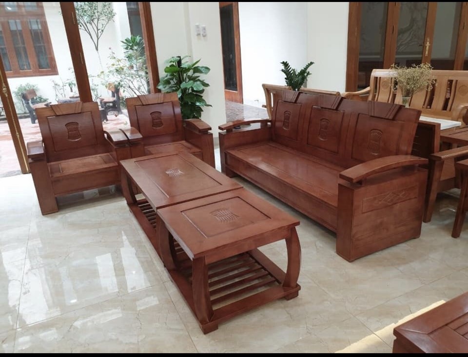 Sofa đối tựa quạt Gỗ sồi Văng 2m3